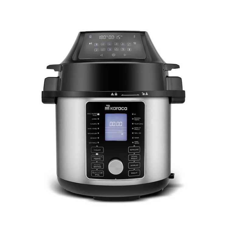 هواپز و زودپز چند منظوره کاراجا Cooker 2 in 1 6L نقره ای