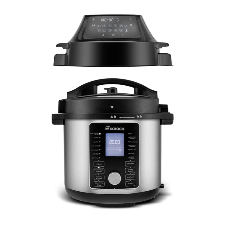 هواپز و زودپز چند منظوره کاراجا Cooker 2 in 1 6L نقره ای