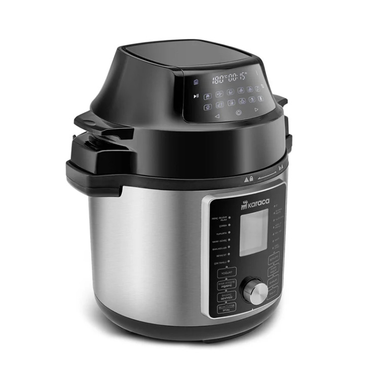 هواپز و زودپز چند منظوره کاراجا Cooker 2 in 1 6L نقره ای