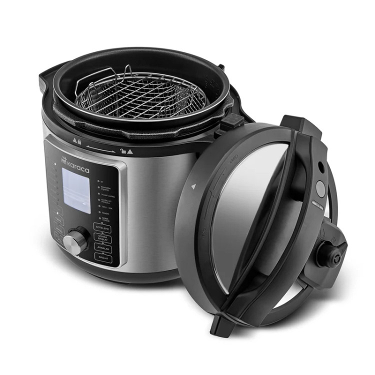 هواپز و زودپز چند منظوره کاراجا Cooker 2 in 1 6L نقره ای