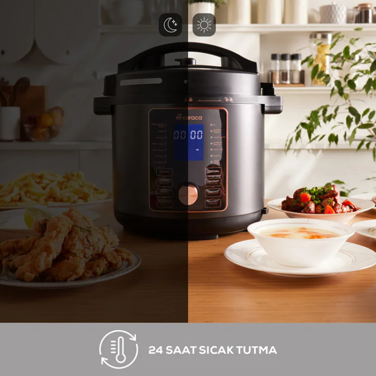 هواپز و زودپز چند منظوره کاراجا Cooker 2 in 1 6L نقره ای