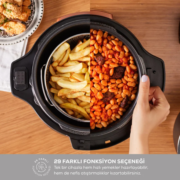 هواپز و زودپز چند منظوره کاراجا Cooker 2 in 1 6L نقره ای