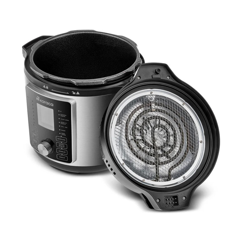 هواپز و زودپز چند منظوره کاراجا Cooker 2 in 1 6L نقره ای